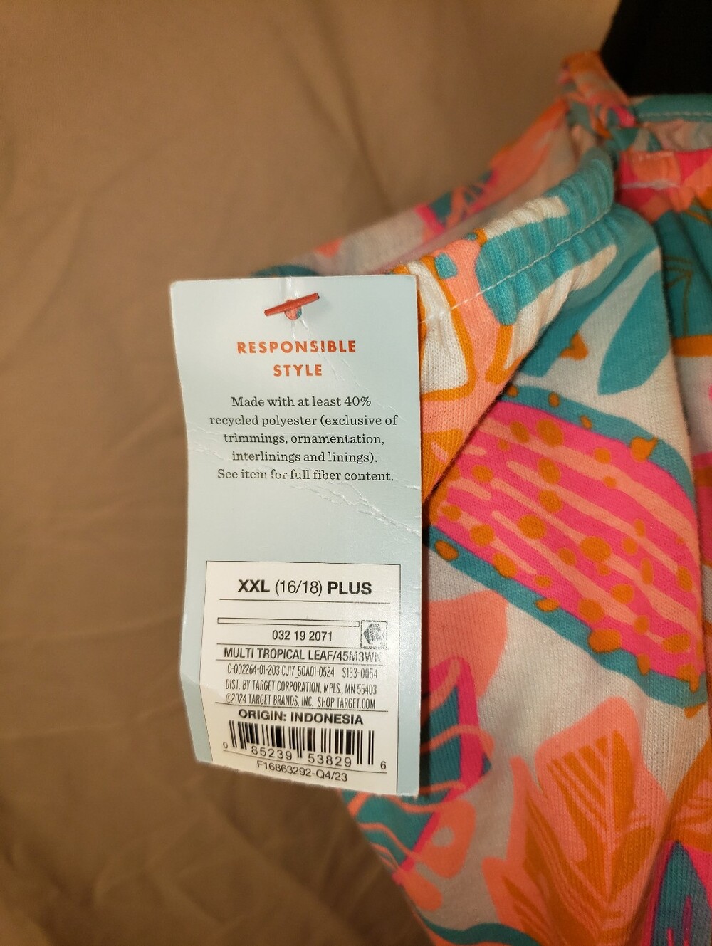 NWT Cat & Jack Bright Floral Halter Romper in Pink, Orange & Teal - XXL Plus - Picture 6 of 6